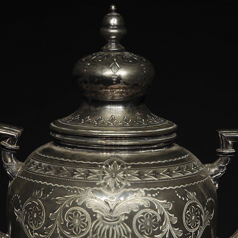 Samovar inglés de estaño, s.XIX - 4