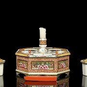 Octagonal porcelain writing desk, France, 19th-20th century