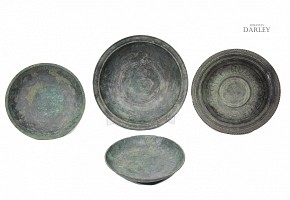 Lot of bronze plates, Indonesia