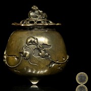 Bronze censer with reliefs, Qing dynasty