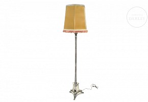 Almazán silver-plated bronze floor lamp, 20th century