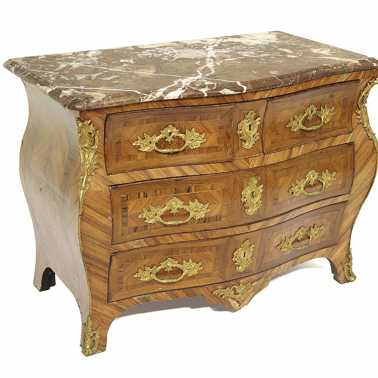 Louis XV wooden chest of drawers, Pierre Migeon style, 18th century