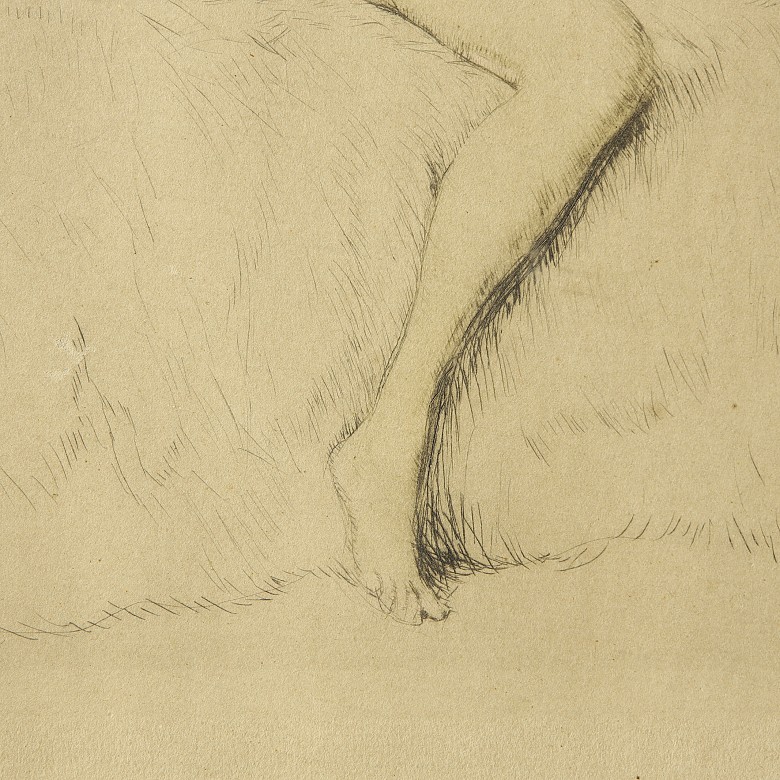 Engraving, Germany ‘Female nude’, 20th century