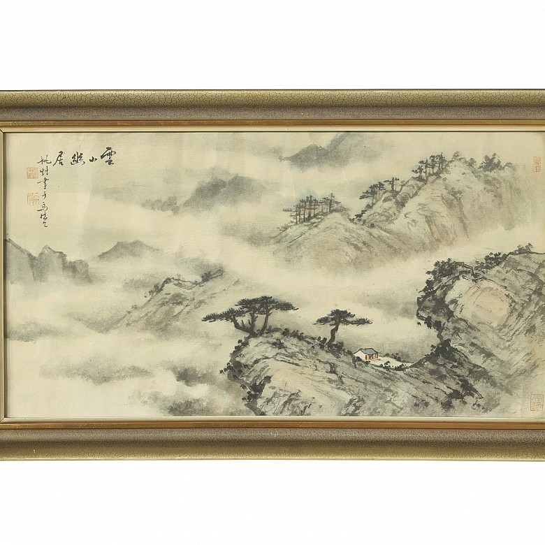 Chinese painting ‘Landscape amidst mist’, 20th century