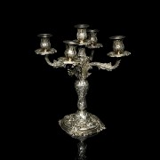 Candelabro de plata con cinco luces, s.XIX