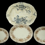 Lot of four English trays, 19th century