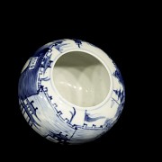 Blue and white porcelain vessel “Landscape”, Qing dynasty