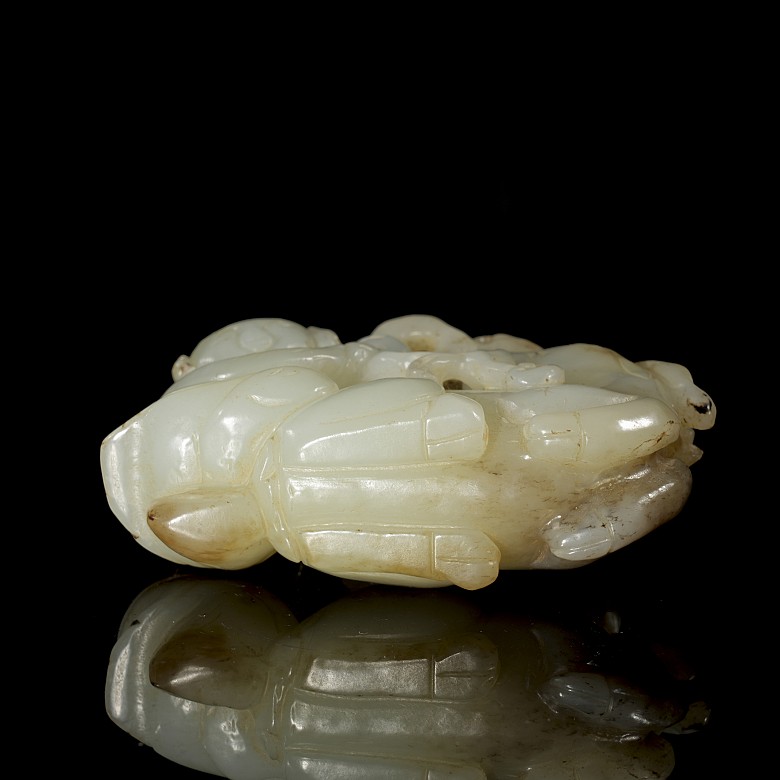 Carved jade figurine ‘Girl with ram’, Qing dynasty