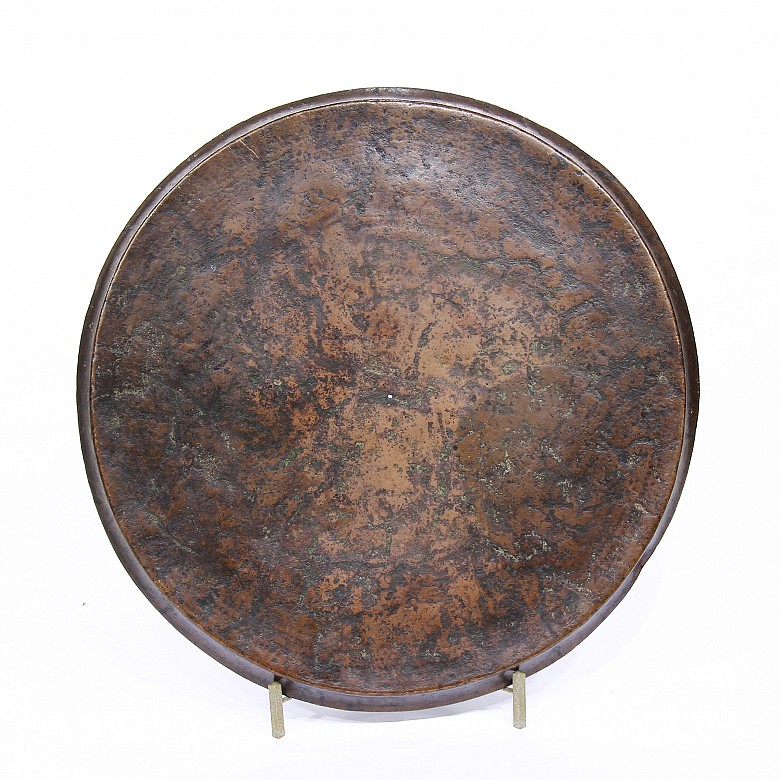 Large copper offering tray, Indonesia.