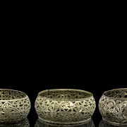 Set of three silver bracelets, 20th century