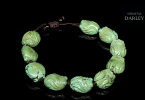 Bracelet with ten carved turquoise beads, Eastern Zhou Dynasty