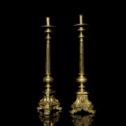 Pair of altar candlesticks, 20th century