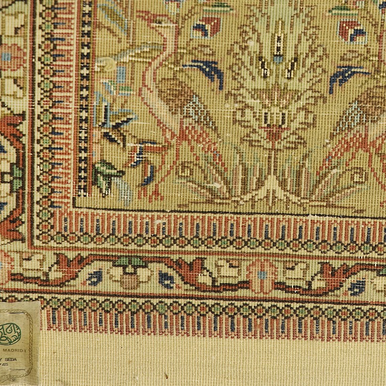 Wool and silk oriental style rug, 20th century