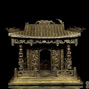 Small carved wooden temple, 19th - 20th century - 14