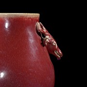 Hu ‘Deer’ red-glazed vase, Qing dynasty