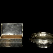 Silver box and ashtray, 20th century