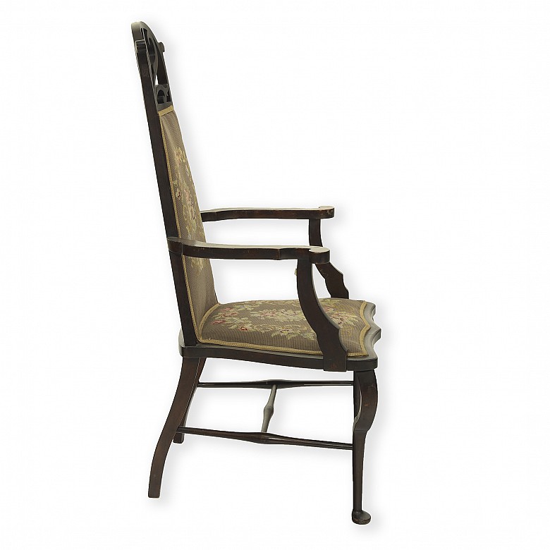 Art Nouveau carved wood armchair, 20th century