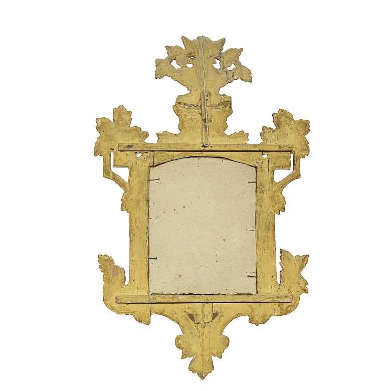 Wooden cornucopia mirror, early 20th century