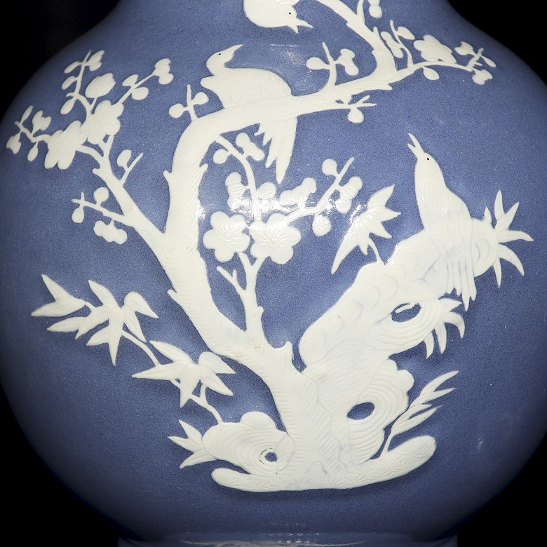 Pair of ‘Birds on Branch’ vases, Qing dynasty - 3