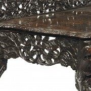 Burmese carved wooden console table, early 20th century