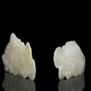 Two white jade fish plaques, 20th century