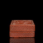 A cinnabar lacquer rectangular box, Qing dynasty