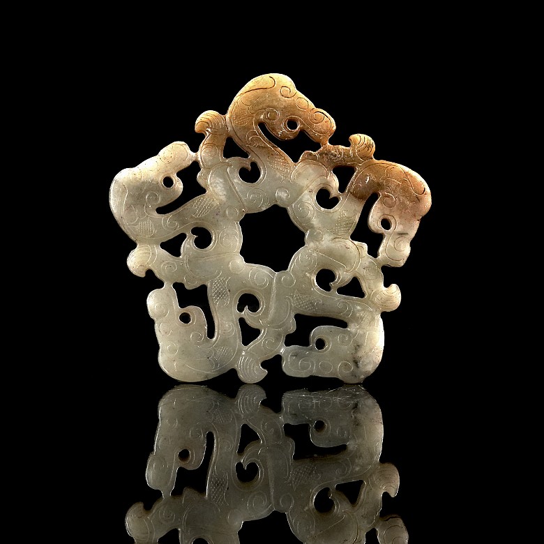 Jade plaque ‘Dragons’, Han style