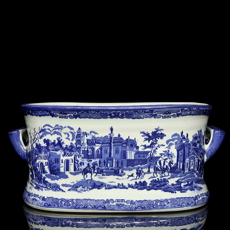 Victoria Ware Irostone “Footbath with scene”, 19th-20th century