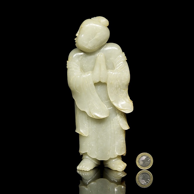 Carved jade figure “Monk”, Qing dynasty