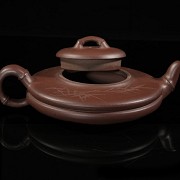 Yixing clay teapot ‘Poem and Bamboo’, mid-20th century