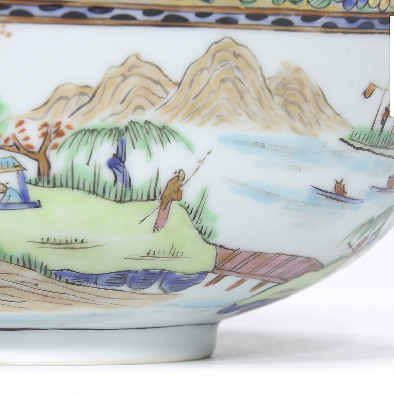 Cantonese porcelain bowl, 20th century