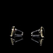 Fashion jewellery cufflinks with coloured stone - 2