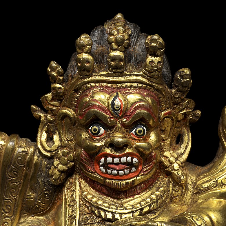 Buda de bronce dorado, dinastía Qing.