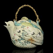 Painted clay teapot, Asia, 20th century