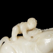 Carved jade figurine ‘Girl with Ox’, Qing dynasty