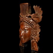 Carved wooden head, Bali, 20th century