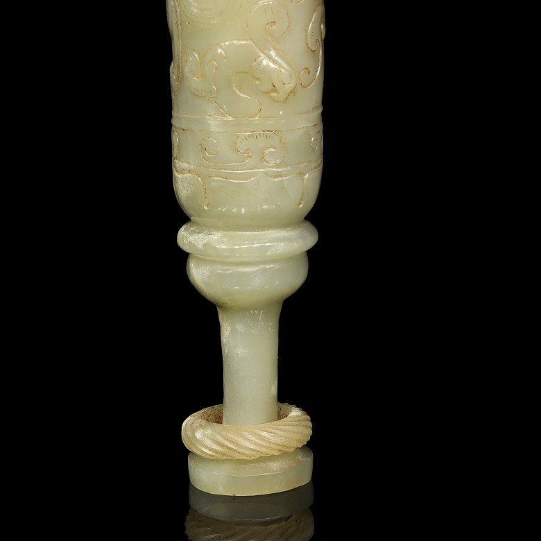 Carved jade ‘Mythical beast’ cup, Warring States