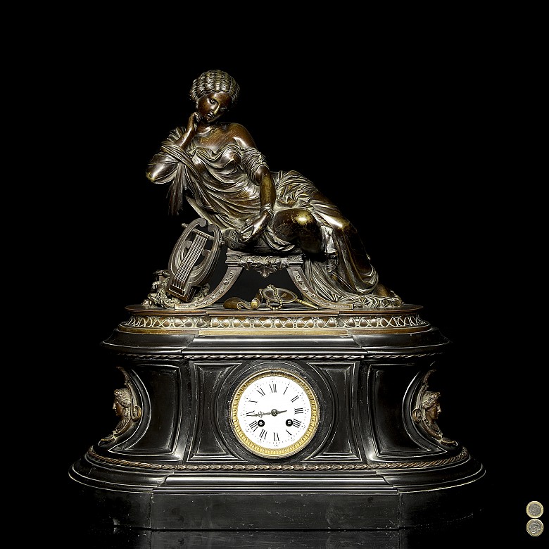 Gautier Eviteur ‘Bronze table clock’, late 19th century