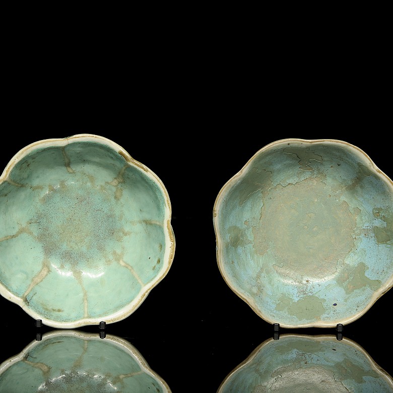 Two enamelled bowls ‘Flores’ 19th century - 5