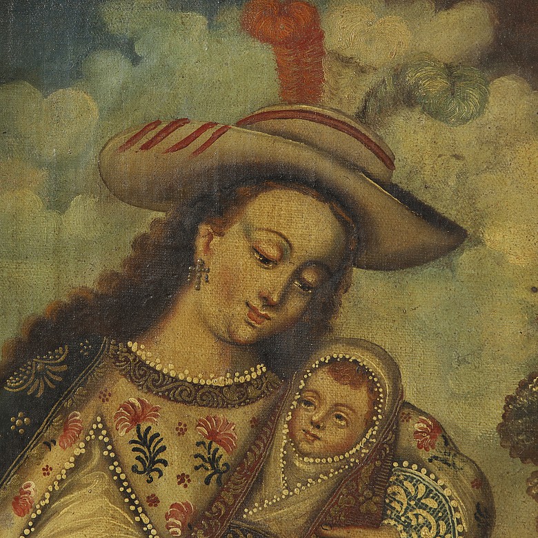 Colonial school 19th-20th century “Virgin with child”