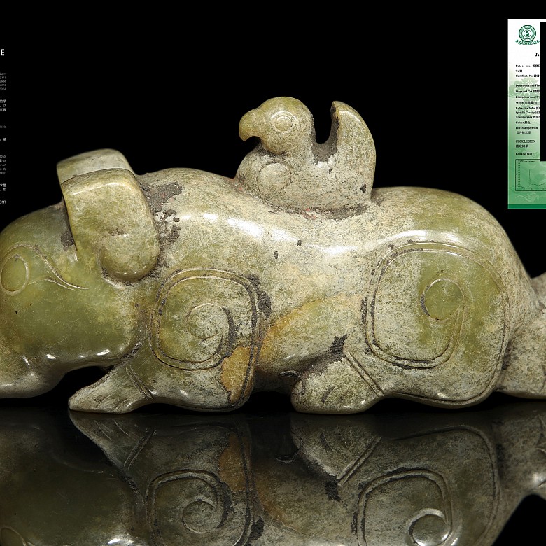 Jade sculpture 'Mythical Beast', Western Zhou Dynasty