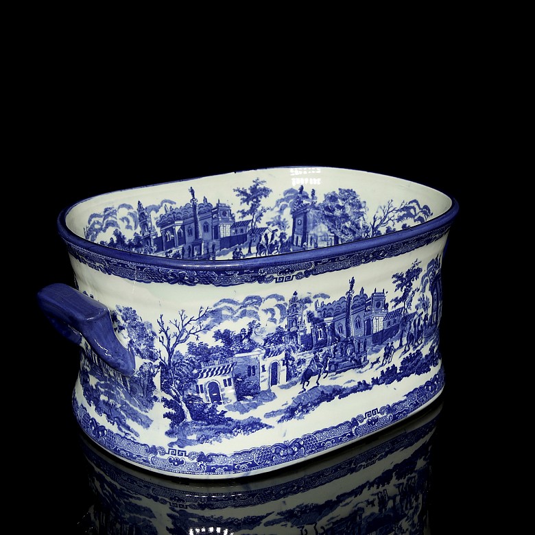 Victoria Ware Irostone “Footbath with scene”, 19th-20th century