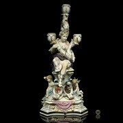 Candelabro de porcelana alemana, S.XX