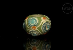 Green enamel bead, Warring States Period