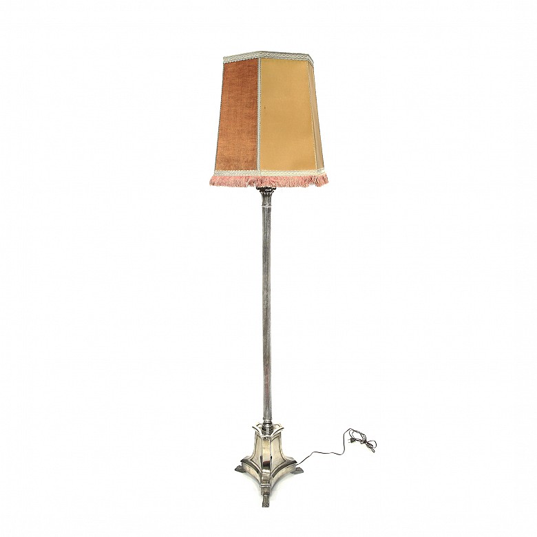 Almazán silver-plated bronze floor lamp, 20th century - 9