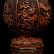 Carved red lacquer vase, China, 20th century