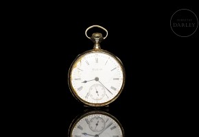 Pocket watch ‘Elgin’ in yellow gold