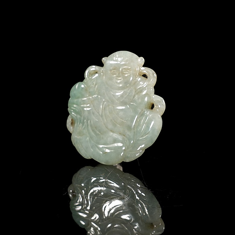 Small jadeite ‘Child’ pendant, Qing dynasty