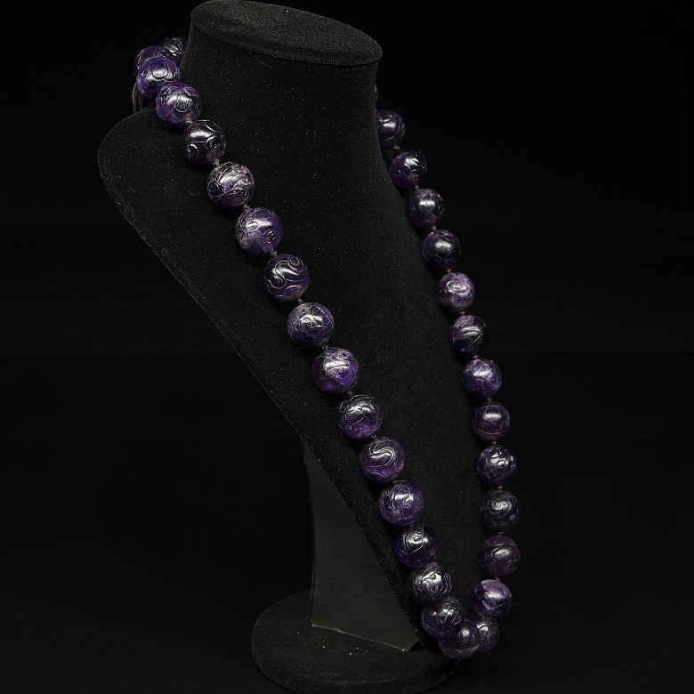 Amethyst bead necklace, Han dynasty