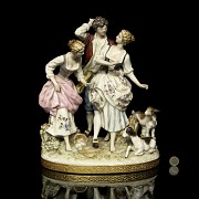 Salvador Mallol. Group of porcelain ‘Youth and flock’, 20th century